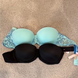 VS PINK strapless push-up  bra duo